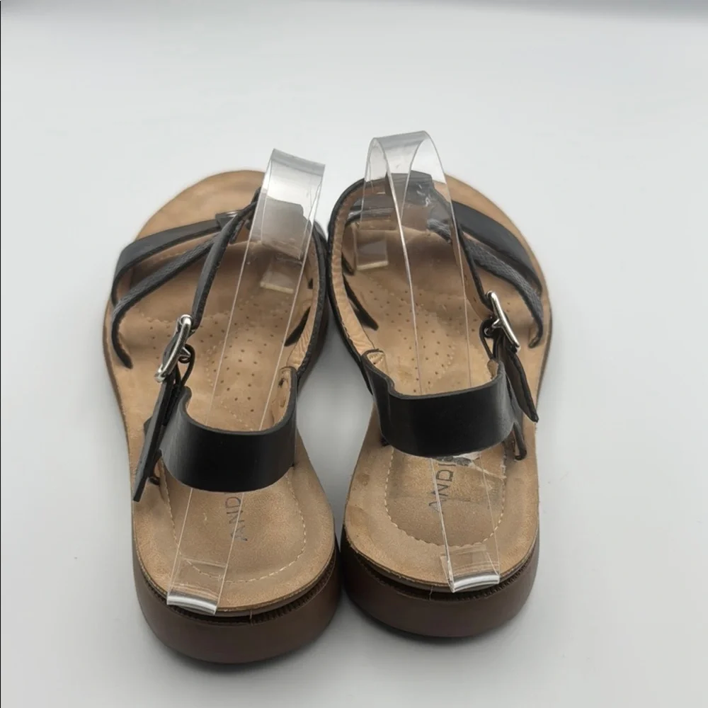 Black and Brown‎ Sandals with Adjustable Straps and Cork Footbed